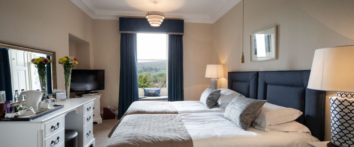 Stay in the Keld bedroom for a contemporary twist to our country house Yorkshire hotel